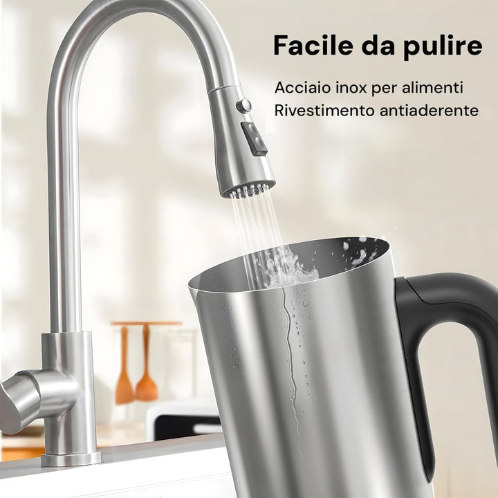 Avilia Elektrischer Milchaufschäumer mit Cappuccino-Funktion, leise 550 W, antihaftbeschichtet, abne