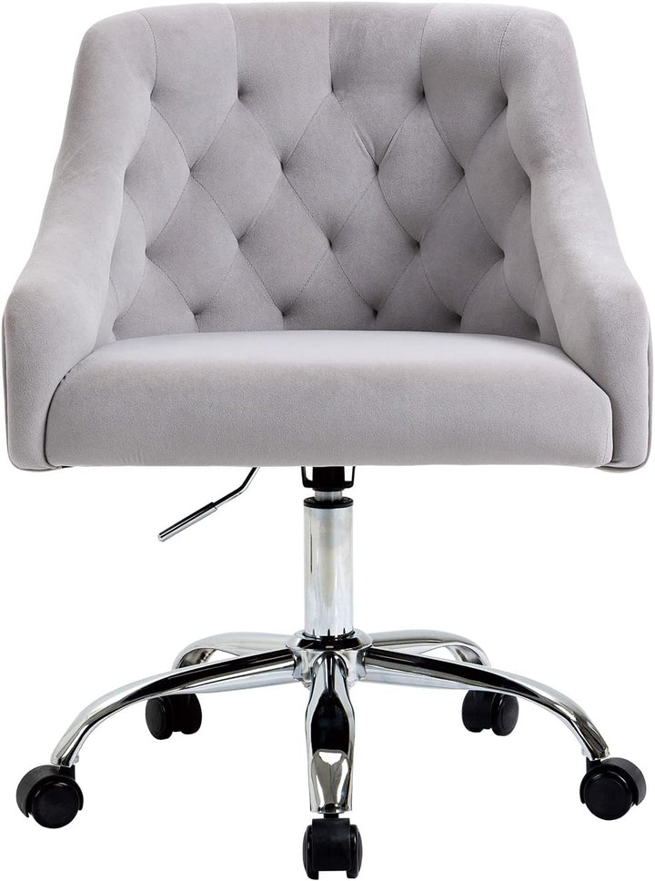 WOEOA Bürostuhl aus Samt,Schminkstuhl,Ergonomisch Drehstuhl,360° Drehbar, Höhenverstellbar,für Wohnz