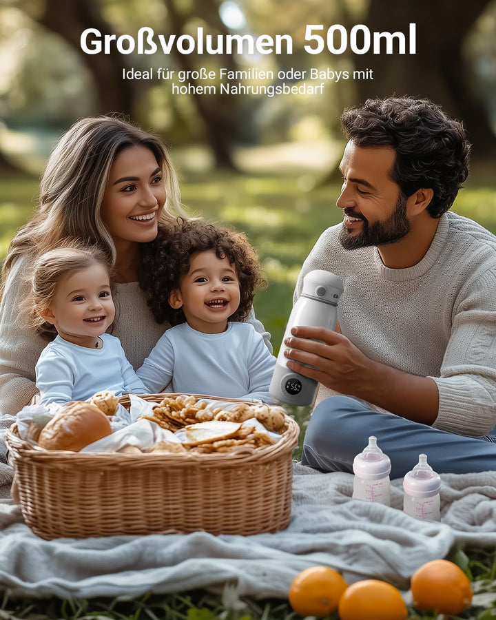 Bear Tragbarer Flaschenwärmer Baby für unterwegs, Schnell aufheizbarer elektrischer Milchwärmer ohne