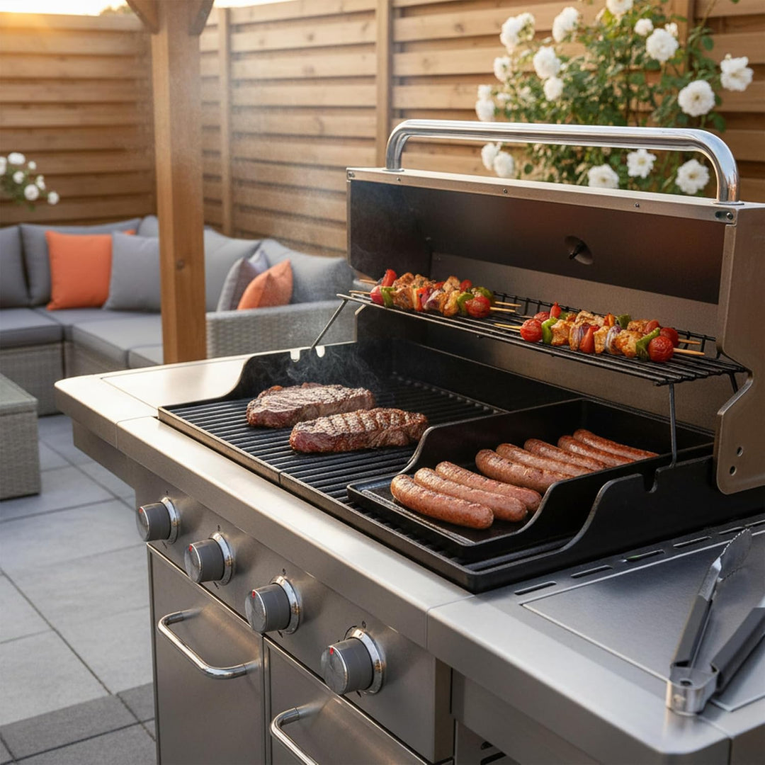 BBQ-Toro Gusseisen Grillplatte emailliert | 25,5 x 42,5 cm | BBQ Plancha, Grillplancha | Rechteckig,