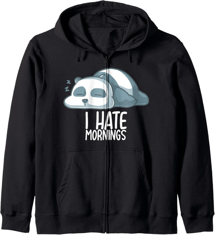 I Hate Mornings Schlafender Panda Schlaf Pandabär Schlafen Kapuzenjacke