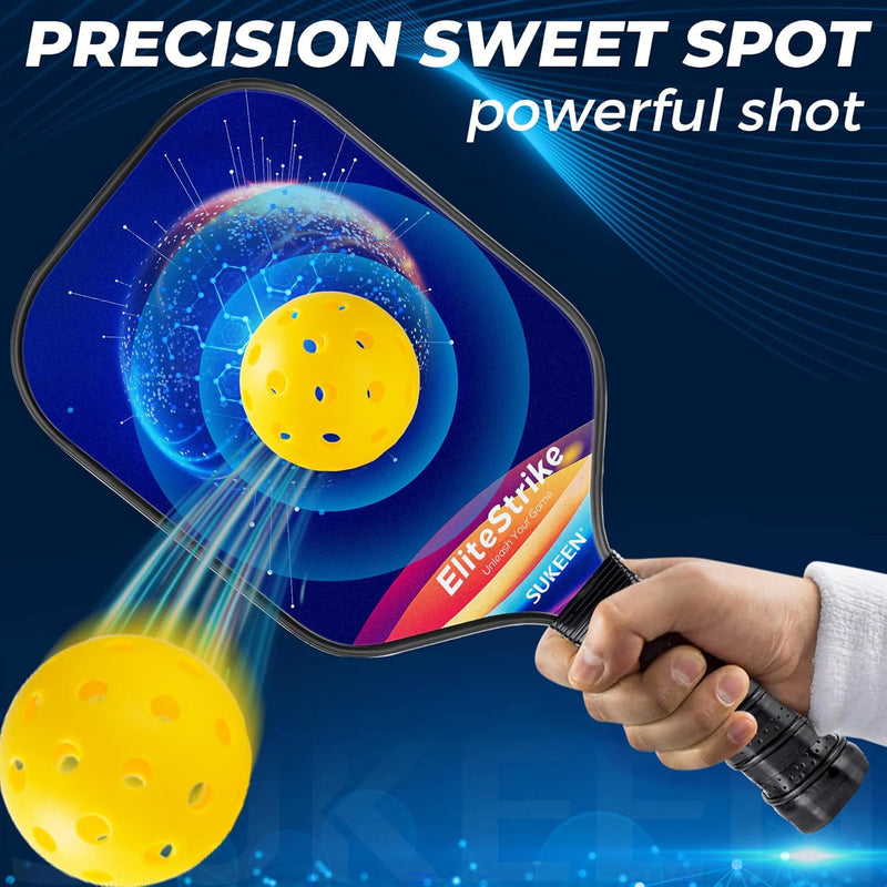 Sukeen Pickleball Paddles Set, 2PCS Sternenhimmel-Design Fiberglas Pickleball Schläger, hohe Sprungl