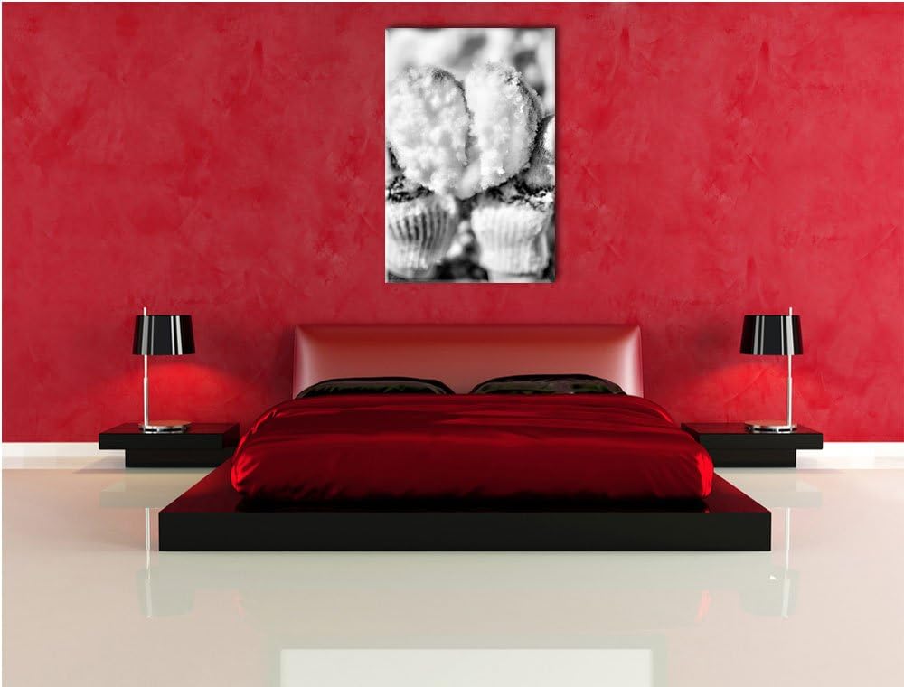 Pixxprint Herz aus Schnee als Leinwandbild | Grösse: 100x70 | Wandbild| Kunstdruck | fertig bespannt