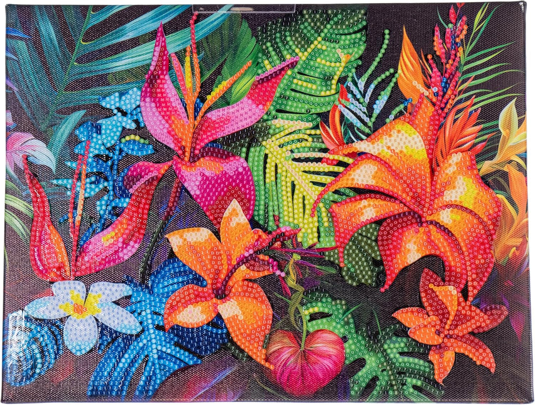 DIAMANTINY Level Up - Bild - Creative Art, Diamond Painting Kit, Mosaik Tropical Flowers