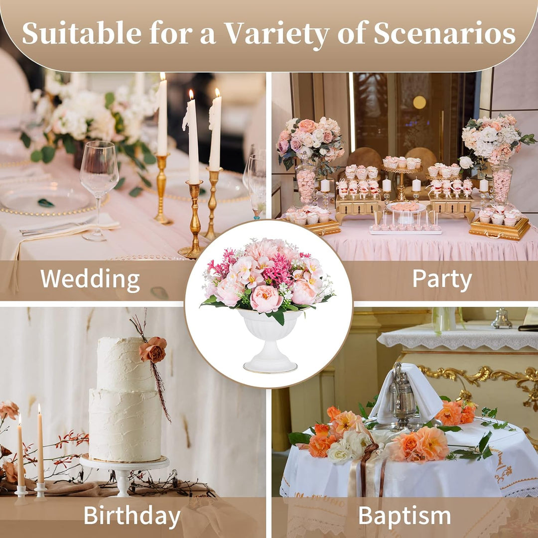 Sziqiqi Weisse Blumenarrangements Topfvase für Hochzeit Mittelstücke für Tische – 10 Stück Kleine Me