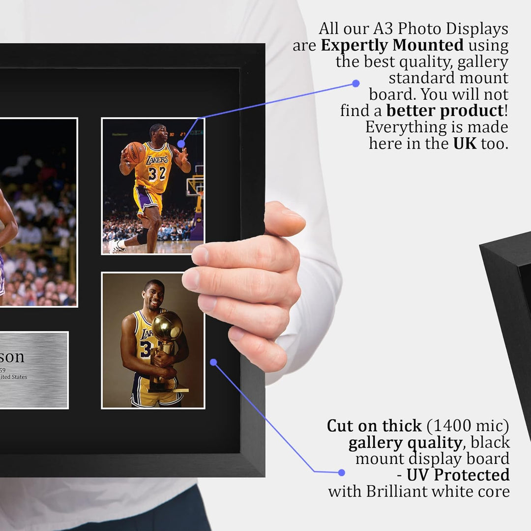 HWC Trading FR A3 Magic Johnson Lakers Geschenke Gedruckt, Signiert Autogramm-Präsentation-Display F