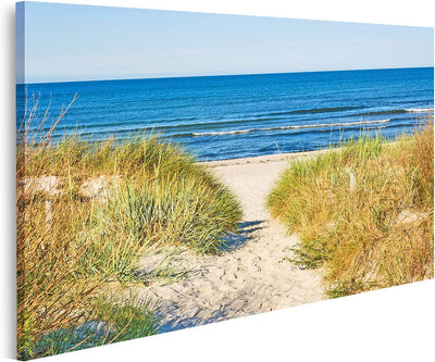 Bild auf Leinwand Strand Zugang Weg zur Ostsee Marram Grass Aside Wandbild Poster Kunstdruck Bilder