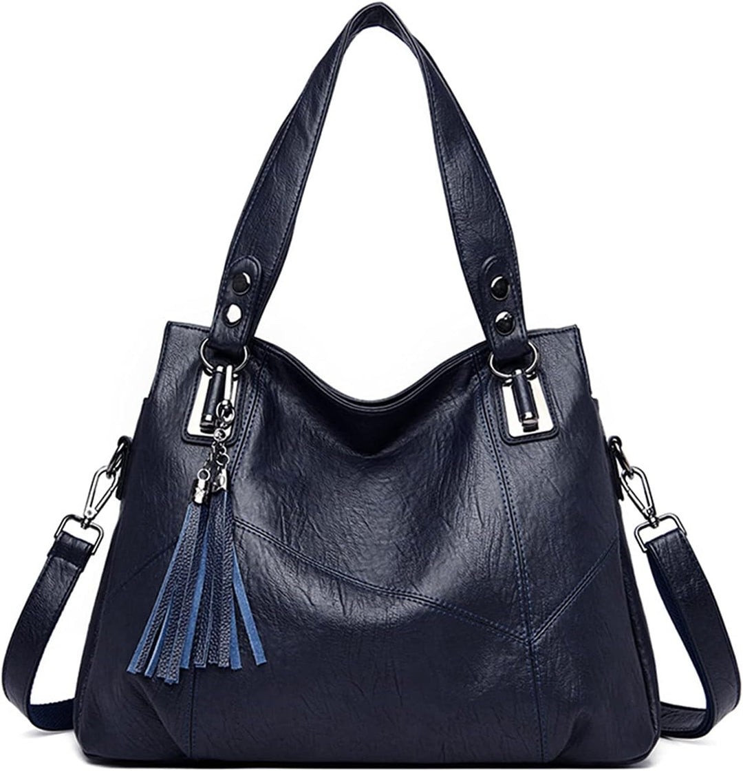 PORRASSO Damen Handtasche Mode Hobo Schultertasche Frauen Umhängetasche Grosse PU Leder Henkeltasche