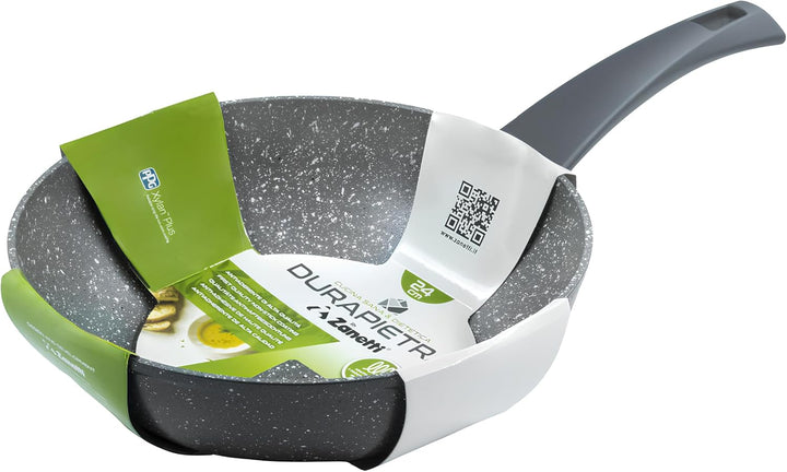 Zanetti - Durapietra Induction Wok-Pfanne, 24 cm, Wok-Pfanne, antihaftbeschichtet, auch für Induktio