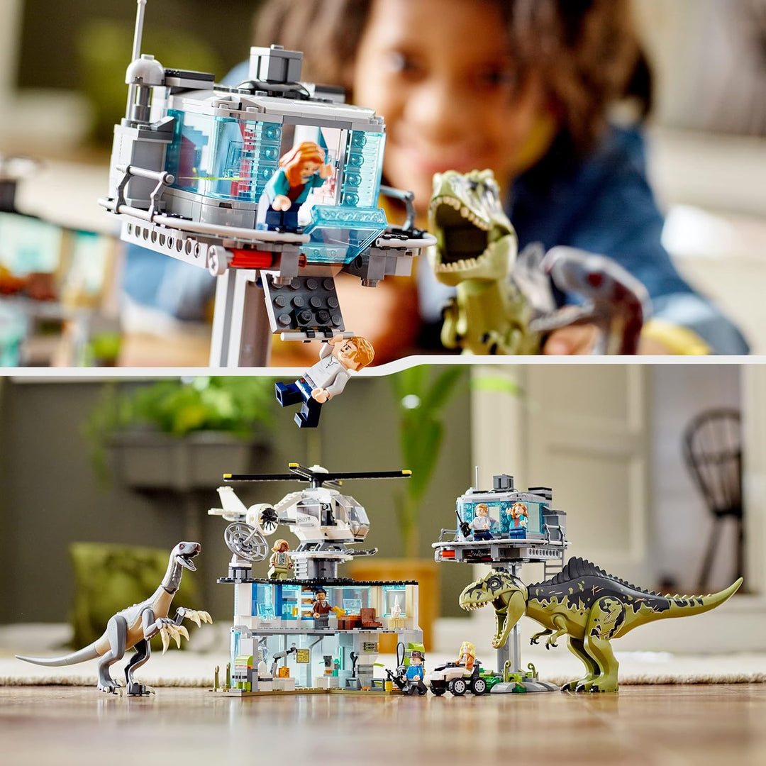 LEGO 76949 Jurassic World Giganotosaurus & Therizinosaurus Angriff, Dinosaurier Spielzeug mit Hubsch