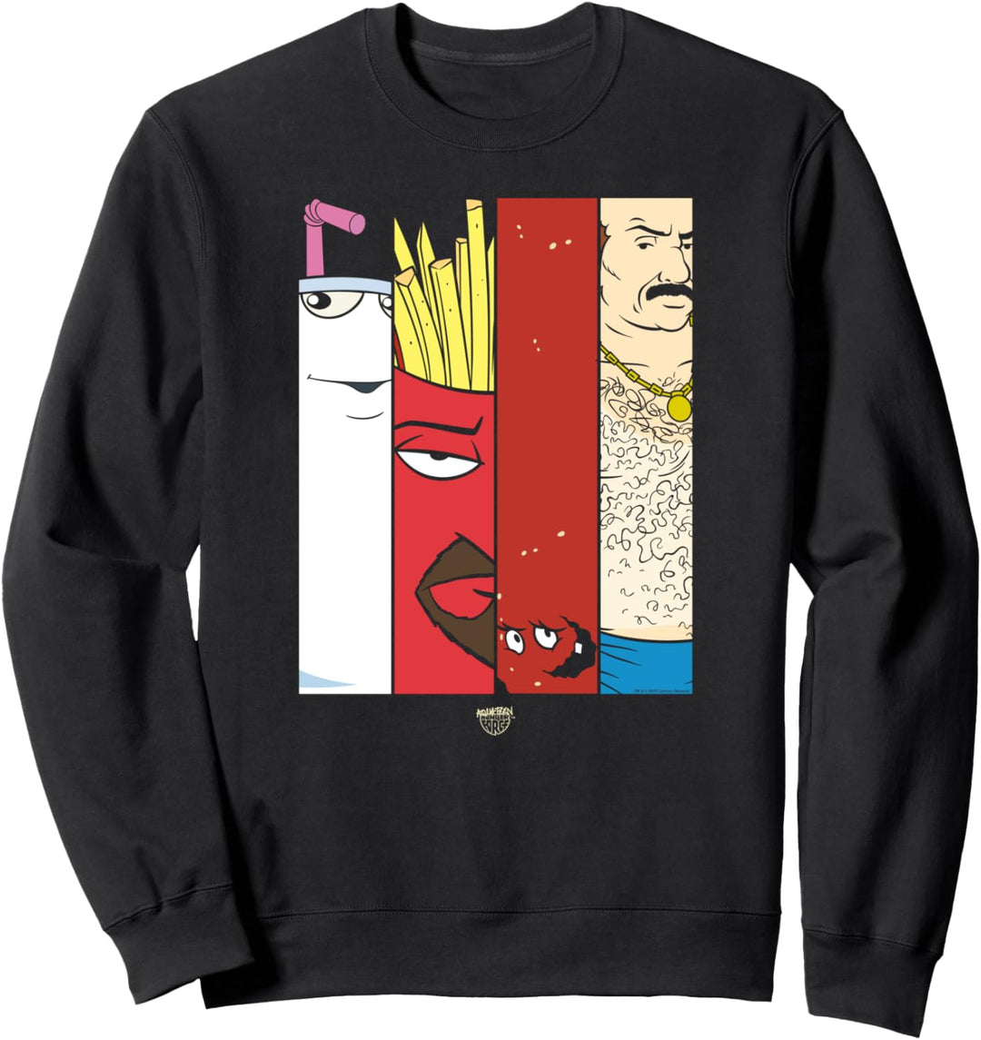 Aqua Teen Hunger Force Group Tiles Dark Sweatshirt