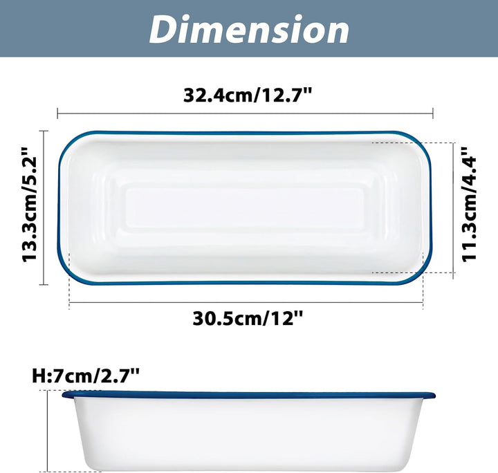 webake Brotbackform Emaille Kastenform Brotform Rechteckige Backform für Kuchen, Toastbrot, 32 x 13
