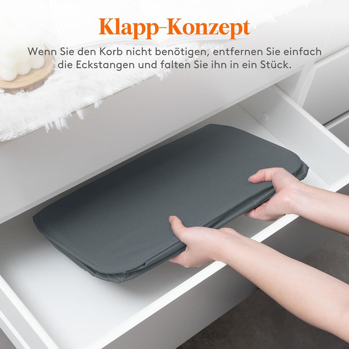 Lifewit 65L Wäschekorb Schmal mit Deckel, Wäschekorb Waschenkorbe Faltbar Klein, Wäschesammler mit G