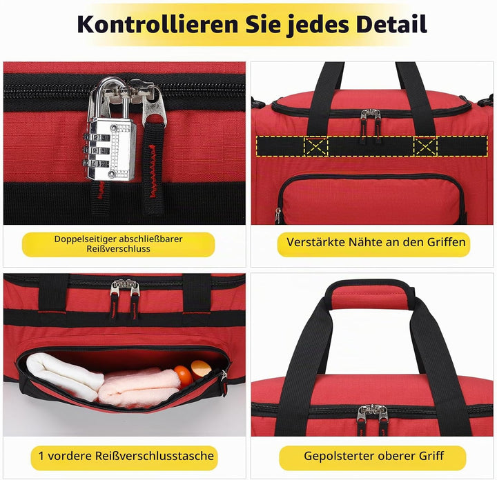 ZZY 55L Sporttasche Herren mit 2 Seitentaschen grosse Reisetasche für Fitness, Training und Reisen 5