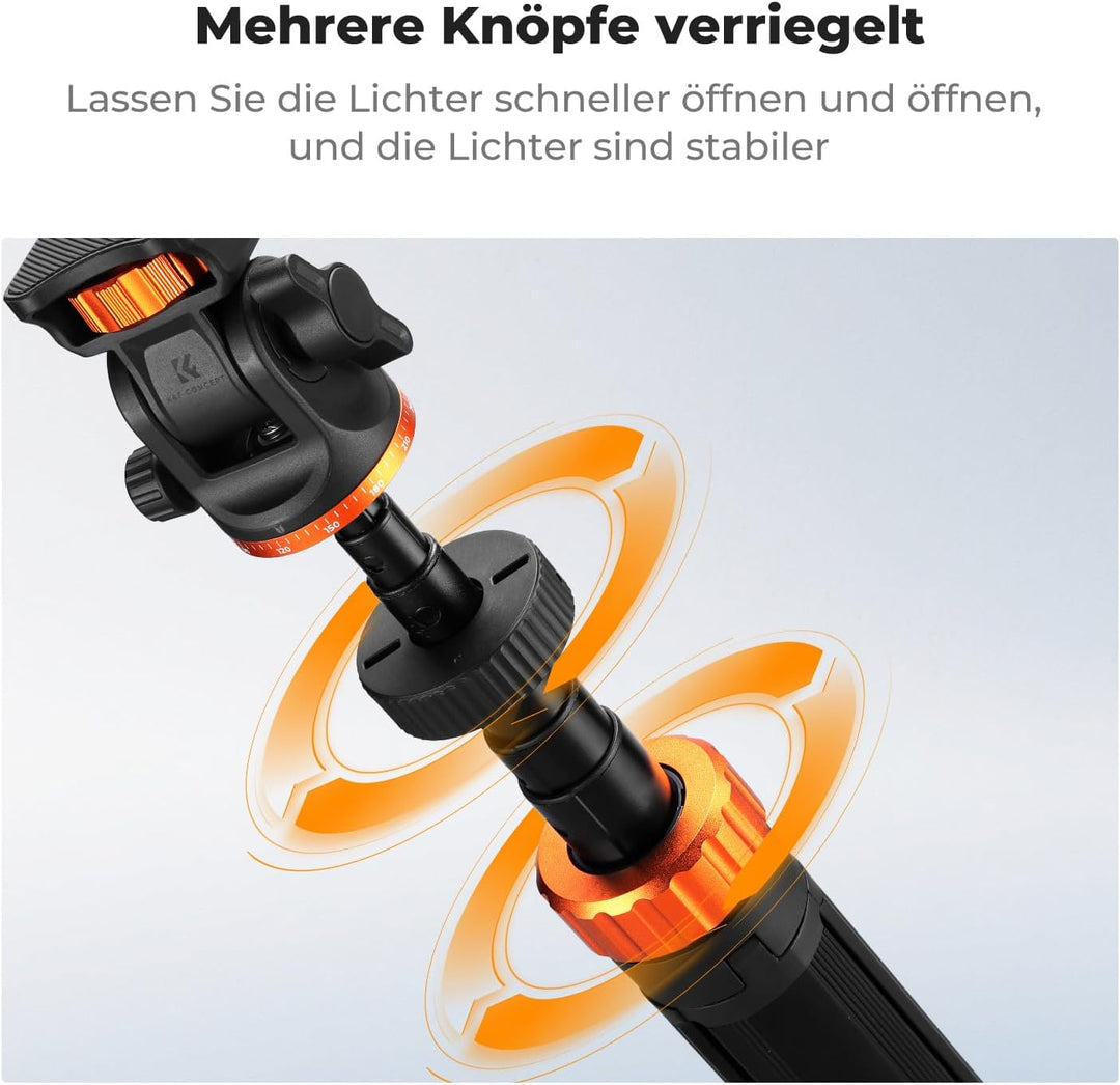 K&F CONCEPT Quick Release Metal Fotografie Lichtstativ 199CM, Tragbar Light Stand für Kamera, Handy,