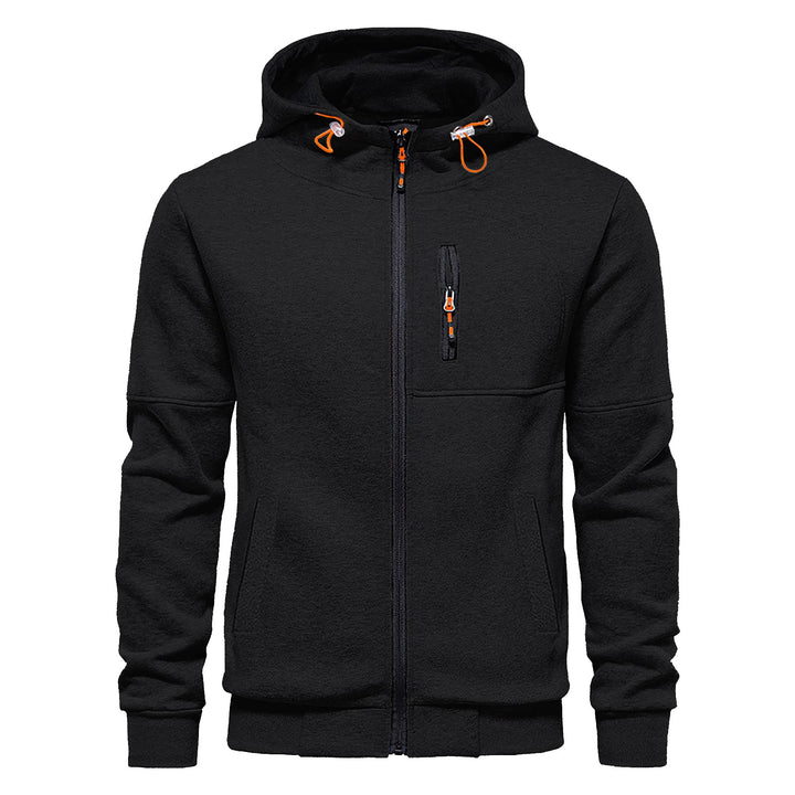 CTU Herren Hoodies Zip Up Langarm Fleece Sweatshirts Hoodies für Männer S-3XL, S Schwarz