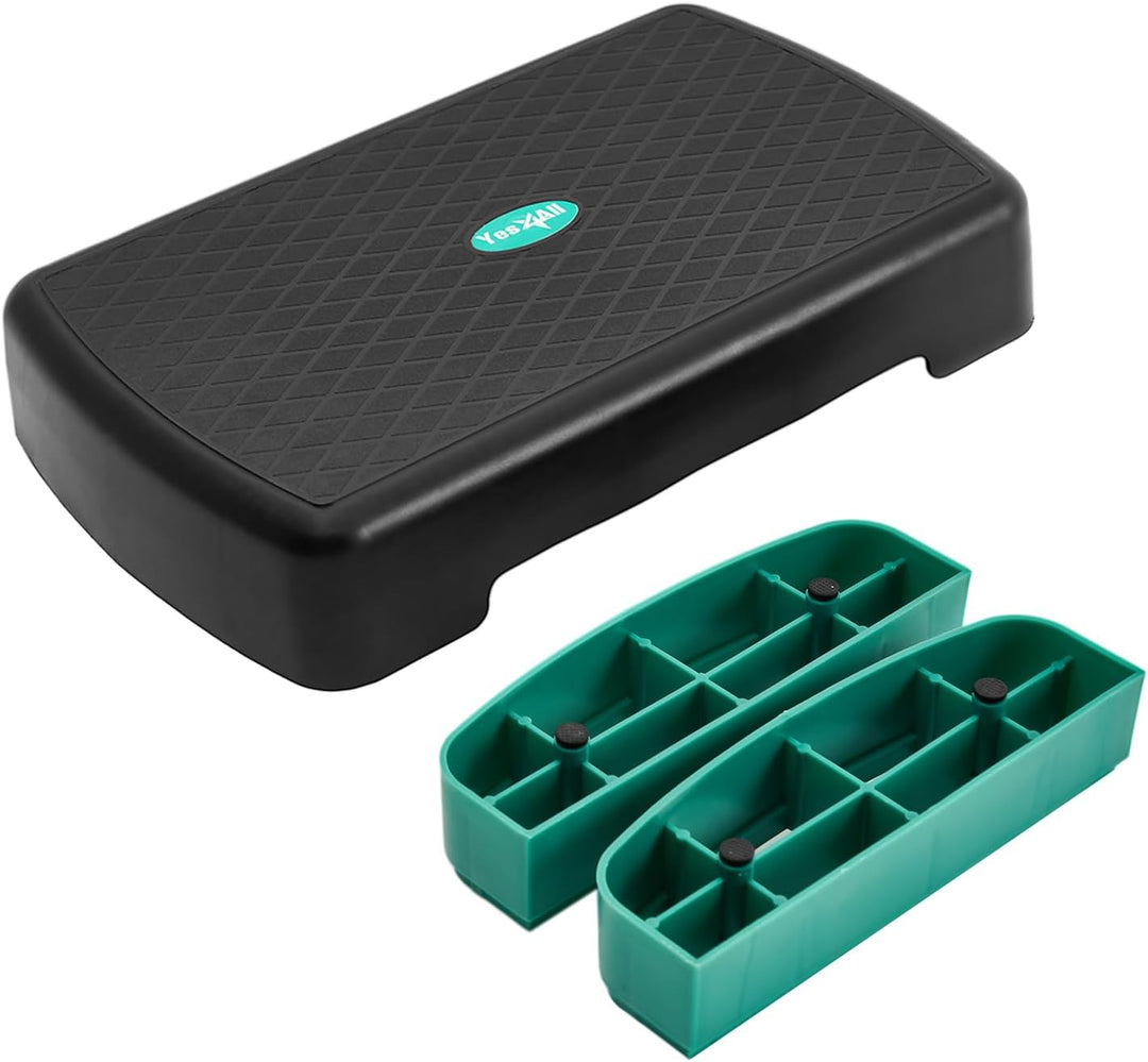 Yes4All Aerobic-Übungsplattform, 45,7 cm mit 10,2 cm 15,2 cm höhenverstellbaren Erhöhungen für Zuhau