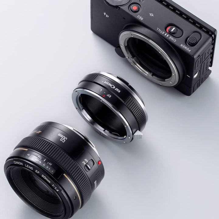 K&F Concept Objektivanschlussadapter EOS-L Manueller Fokus, kompatibel mit Canon (EF/EF-S) Objektive