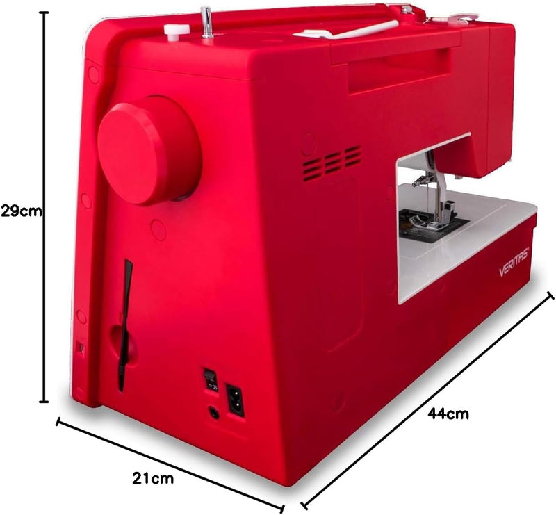VERITAS Carmen Nähmaschine, Kunststoff/Metall, Weiss/rot, 44 x 21 x 29 cm