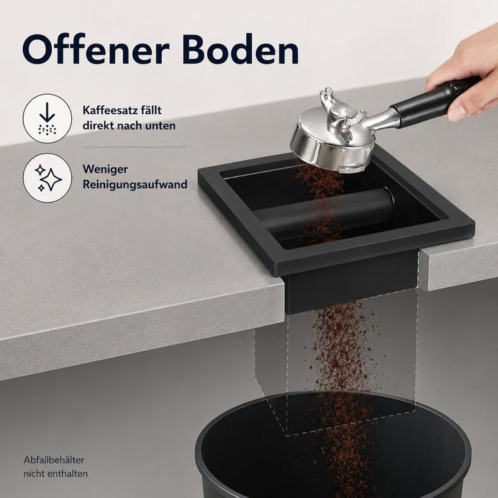 Edelstahl Kaffeeklopfbox, Abklopfbehälter Für Kaffeesatz, Bodenlose Klopf-Rückstand-Box Für Küchen B