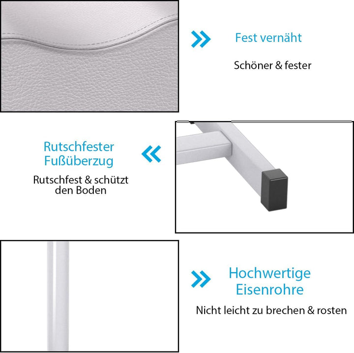COSTWAY Pediküre Hocker, Beinauflage höhenverstell von 45cm-65cm, Fussstütze Fusshocker für Nagelpfl