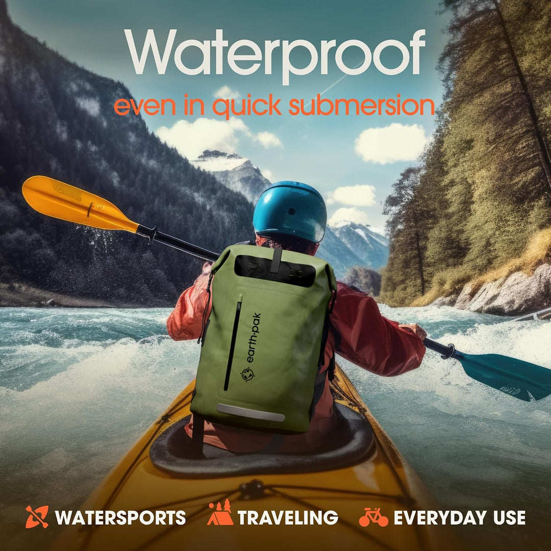Earth Pak wasserdichter Rucksack – 35L / 55L Waterproof Backpack mit leistungsstarkem Rolltop Rollve
