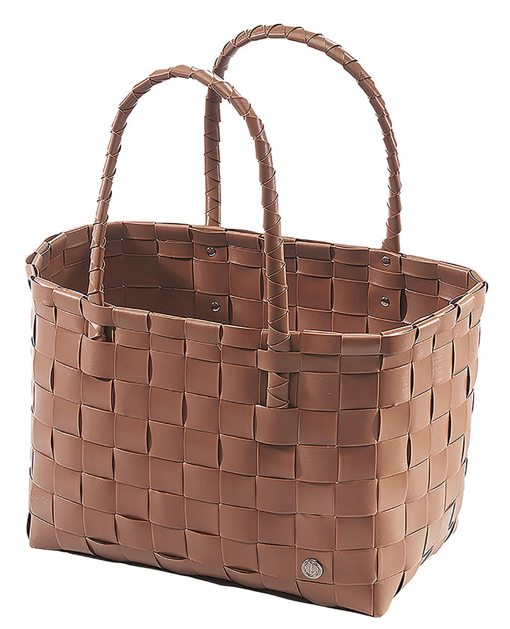 Koblo Tasche Einkaufskorb geflochten Kunststoff Shopper - Toffee XXL - braun
