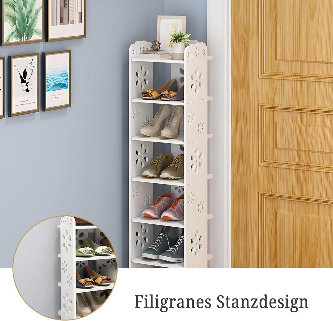 Dripex Schuhregal Standregal 7 Ablagen Schuhablage Schuhständer Schuhschrank multifunktional Standre