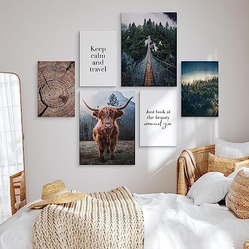 Muralo - Wandbilder Set - Leinwand Bilder Set Aufhängefertig - Bilder für Wohnzimmer Schlafzimmer -