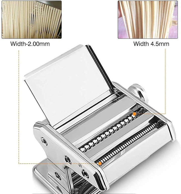 Nudelmaschine, Pasta Maker Nudelmaschine Manuell Set Edelstahl Pastamaker Hand Crank Noodle Maker Pa