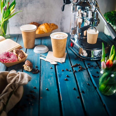 BIOZOYG Karton Einwand Kaffee Trinkbecher Einweg Bio I 1000 Stück To Go Pappbecher innen weiss, Auss