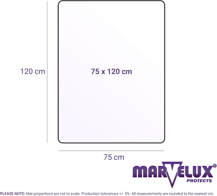 Marvelux Klar Bodenschutzmatte, Mehrzweck PVC Hartbodenschutzmatte 75 x 120cm, Langlebiger wasserdic
