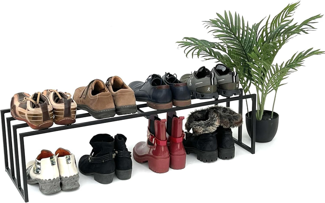DanDiBo Schuhregal Metall Schwarz 1 Ebene 96551 Schuhablage Schuhständer Modern Stabil Massiv Schuhs