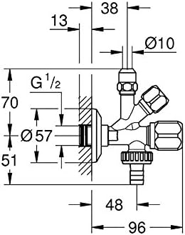 GROHE Original WAS - Kombi-Eckventil (mit selbstdichtendem Anschlussgewinde, Wandanschluss, mit Schl