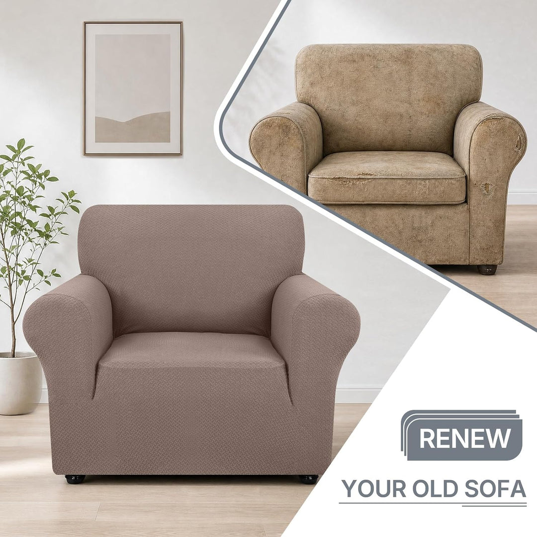 Ystyle Sofa überzug 2 Sitzer Mit Armlehne, Stretch Sofabezug rutschfest, Modern Sofa Cover Für Hunde