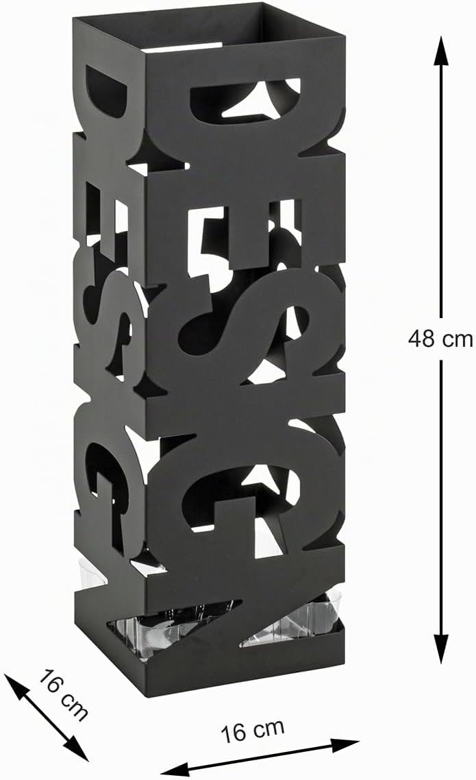 HAKU Möbel Schirmständer, Metall, schwarz, B 16 x T 16 x H 48 cm Schwarz Modern, Schwarz Modern