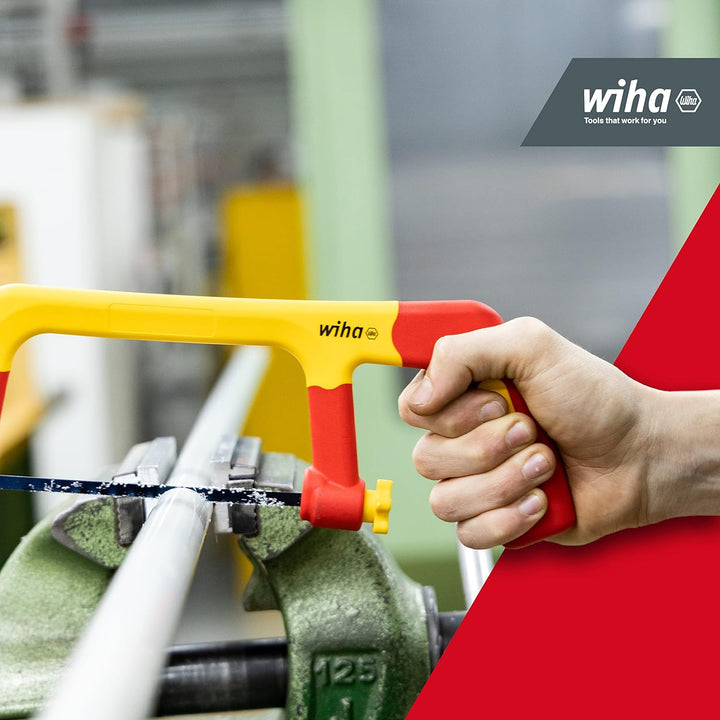 Wiha Bügelsäge electric isoliert I mit drei austauschbaren Sägeblättern 150 mm I sauberer Schnitt be