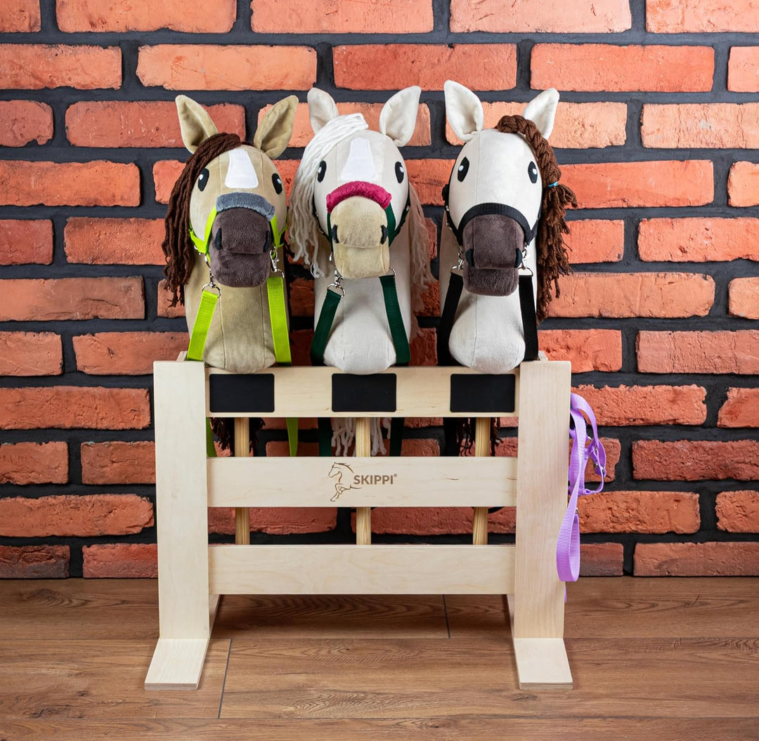 SKIPPI Hobby Horse Paddock für 3 Pferde, Hobby Horse Stall, Pferdestall, Box