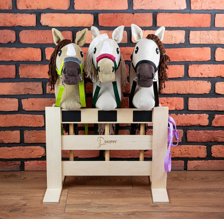 SKIPPI Hobby Horse Paddock für 3 Pferde, Hobby Horse Stall, Pferdestall, Box