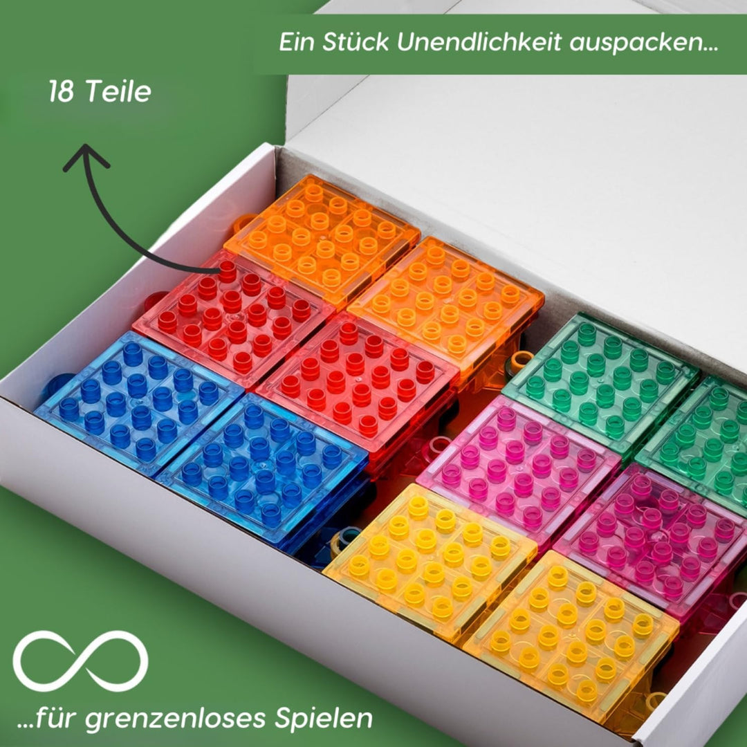 Magnetbausteine, Magnetfliesen, Eisenbahn Set 18 Teile für Jungen Mädchen Kinder, Lernspielzeug, päd