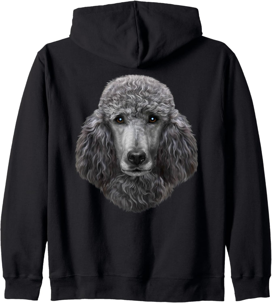 Graues Pudel Hundegesicht Kapuzenjacke