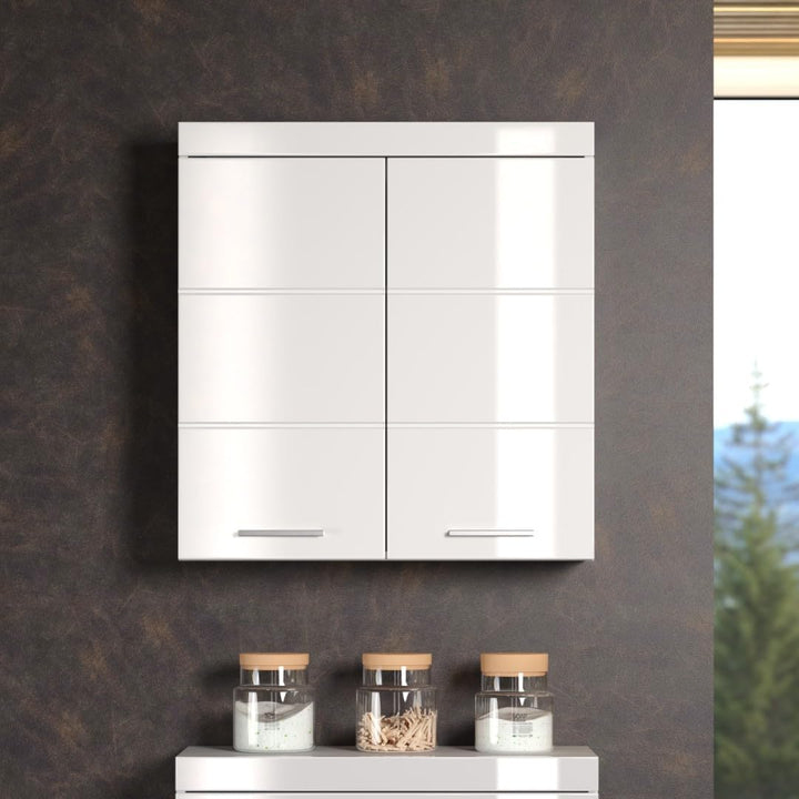 trendteam smart living Badezimmer Hängeschrank Wandschrank Amanda, 73 x 77 x 23 cm in Weiss / Weiss