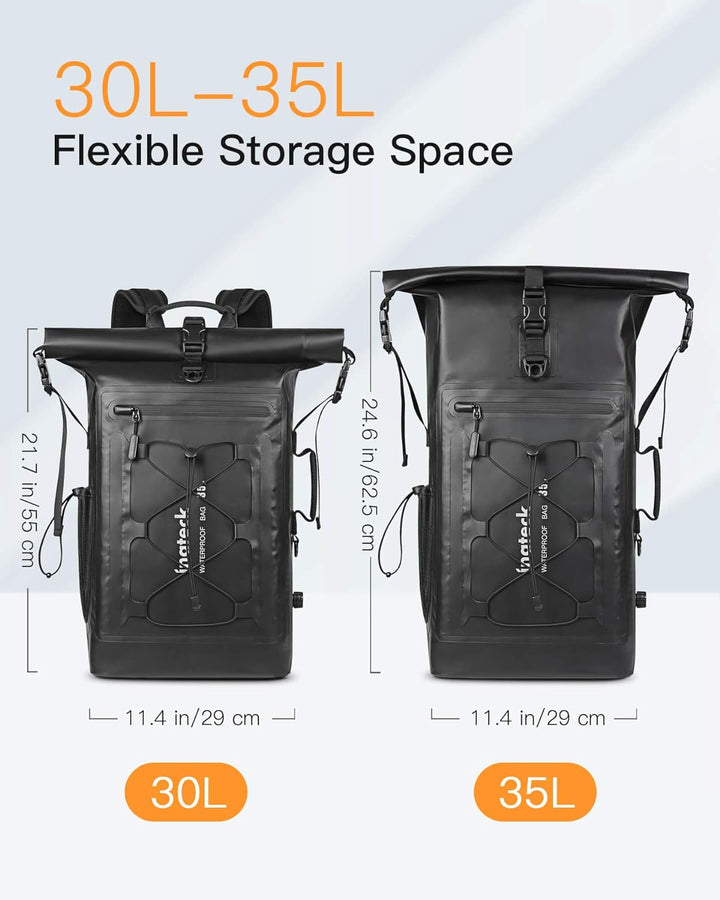 Inateck RollTop Rucksack Herren 30-35L wasserdichter multifunktionaler Organizer mit abnehmbarem Sch