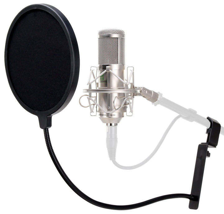 Pronomic CM-100S Studio Grossmembranmikrofon XLR-Kondensatormikrofon inkl. Popkiller Set (mit Mikrof