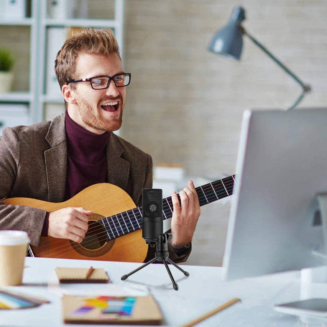 FIFINE USB Mikrofon, PC Kondensator Mikrofone mit Ständer, Studioqualität Aufnahme Microphone USB fü