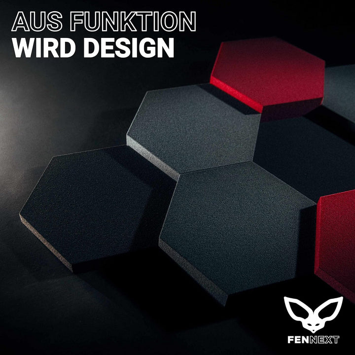 FENNEXT ® Velvet Schallabsorber Wand - Dekorative Hexagon Akustikpaneele für Gaming, YouTube Studio,