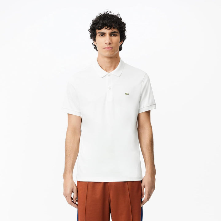 Lacoste Herren Polo-Shirt Kurzarm DH2050, Männer Polo-Hemd,2 Knopf,Regular Fit S White (001), S Whit