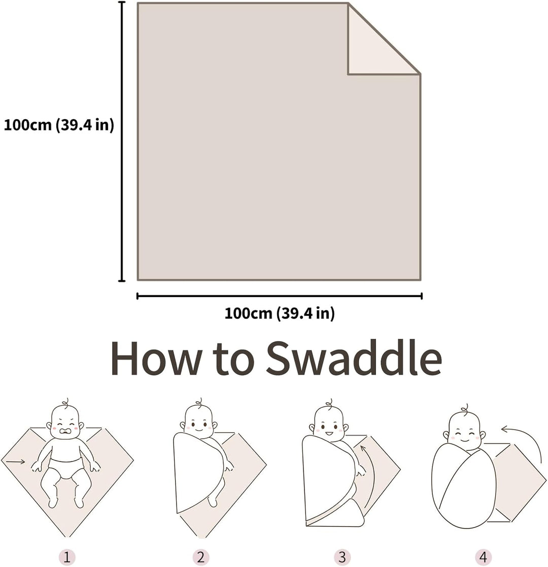Peepeemax Baby Pucktuch für Neugeborene, Grosse Musselin Tuch 100x100cm, Weich Atmungsaktiv Baumwoll