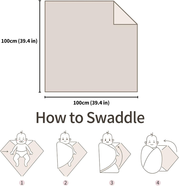 Peepeemax Baby Pucktuch für Neugeborene, Grosse Musselin Tuch 100x100cm, Weich Atmungsaktiv Baumwoll