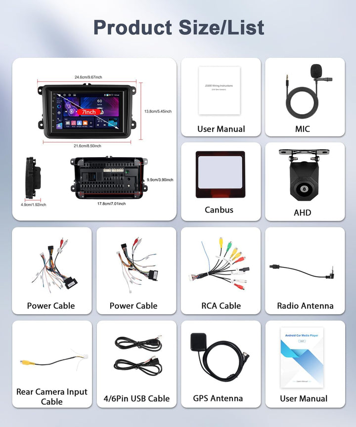 4+64G Carplay Autoradio für VW Passat B6 T5 Golf 5 6 Polo 6R Tiguan T5 Jetta Seat Skoda, Android Aut